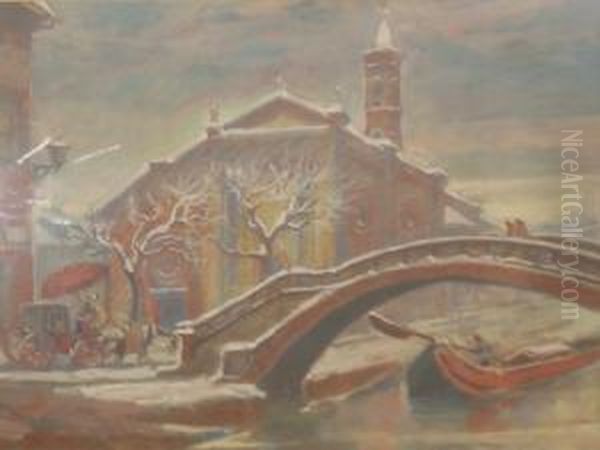 Paesaggio Con Chiesa Sotto La Neve - view 1
