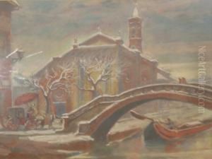 Paesaggio Con Chiesa Sotto La Neve by Daniele Fontana