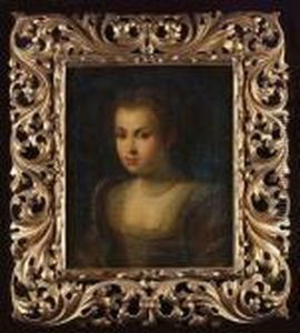 Portrait Of A Young Girl,
Bust-length, In A Lace-trimmed Dress With A Pearl Necklace And Earrings by Lavinia Fontana