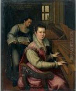 Autoportrait Au Clavicorde, Accompagnee De Sa Servante by Lavinia Fontana
