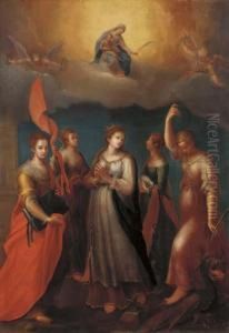 The Madonna And Child Appearing 
To Saints Barbara, Ursula, Catherine Of Alexandria, Agnes And Margaret 
Of Antioch