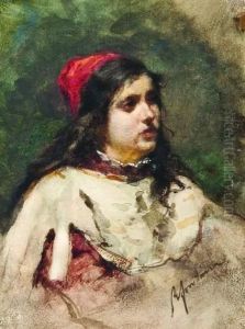 Giovane Ragazza Con Cappello Rosso by Roberto Fontano