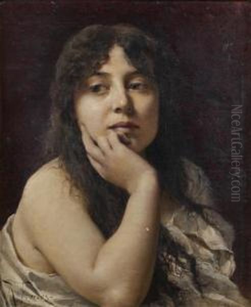 Portrait De Femme Pensive
Toile - view 1