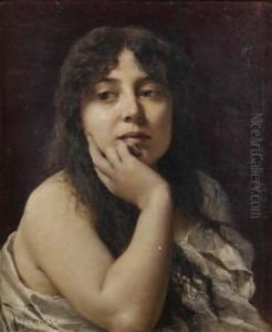 Portrait De Femme Pensive
 Toile by Roberto Fontano
