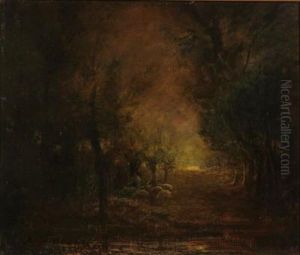 Pascolo Ai Margini Del Bosco by Antonio Fontanesi