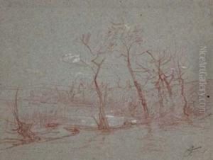 Studio Per Paesaggio Con Alberi by Antonio Fontanesi