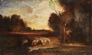 Attribuito.a Pastorale by Antonio Fontanesi