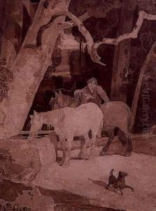 Horses Drinking 1806 by John Sell Cotman