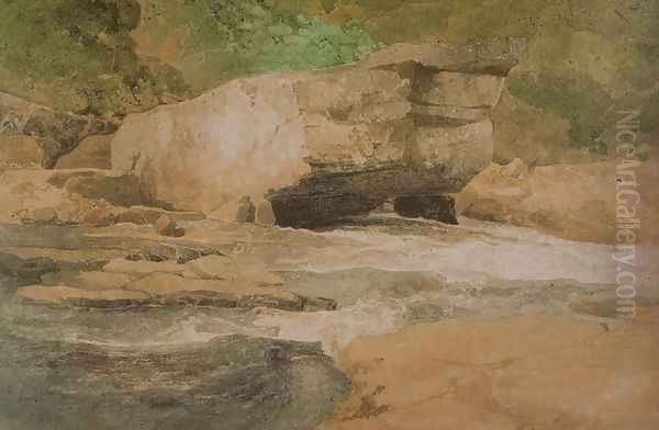 Scotchman's Stone on the Greta, Yorkshire - view 1