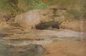 Scotchman's Stone on the Greta, Yorkshire by John Sell Cotman