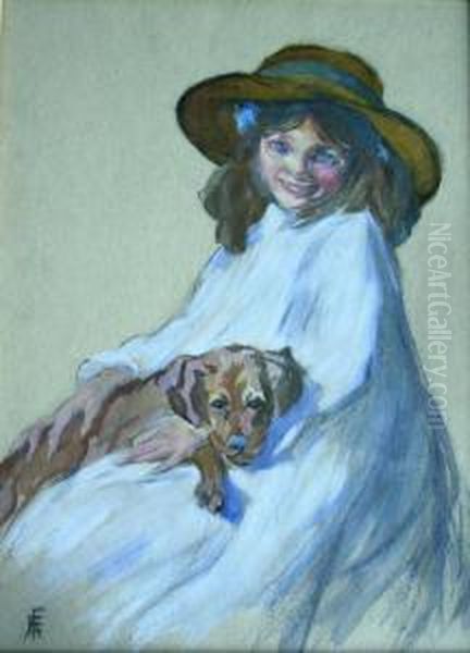 Girl With A Puppy - view 1