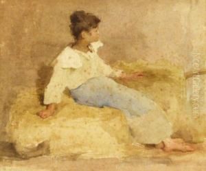 Girl On A Haybarrow