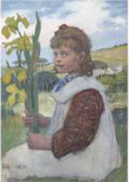 Girl With Irises - view 1