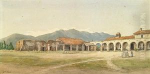 A Mission Courtyard by Henry Chapman Ford
