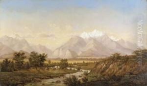 Estes Park, Colorado Landscape With Ute Indian Encampment