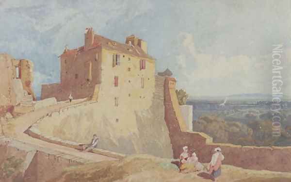 Figures on the Ramparts at Domfront - view 1