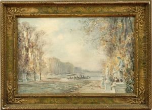 View Of The Basin Of Apollo At Versailles by Henri Foreau