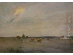 Gardien De Vaches A Cheval by Henri Foreau