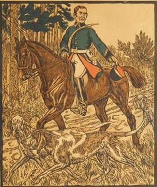Cavalier De Venerie Et Sa Meute - view 1