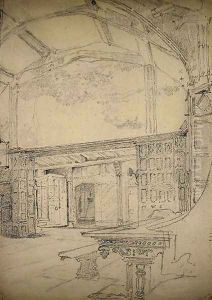 Interior of the Great Hall, Little Moreton Hall, Cheshire by John Sell Cotman