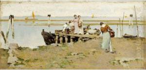 Vue Sur La Lagune [ ; View Of The Lagoon ; Oil On Panel Signed Lower Left ; Unframed]