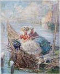 Idle Afternoon On The Venetian Lagoon by Achille Formis Befani