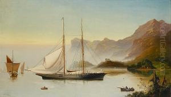 The Duke Of Rutland's Schooner Yacht "shark" In The Kyles Of Bute Off Scotland - view 1