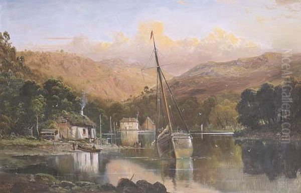 Moored Boat At Low Tide - view 1