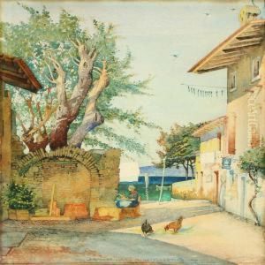 Scenery Fromsirmione Luglio At The Lake Garda