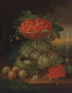 Still Life With Fruit And Nest Of Eggs by George Forster