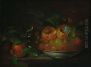 Still Life With Fruit, Glass &amp; Butterfly