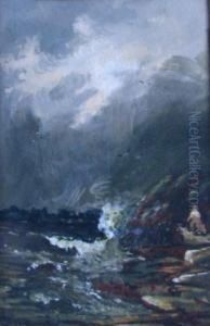 Man On Stormy Sea Shore by William Forsyth