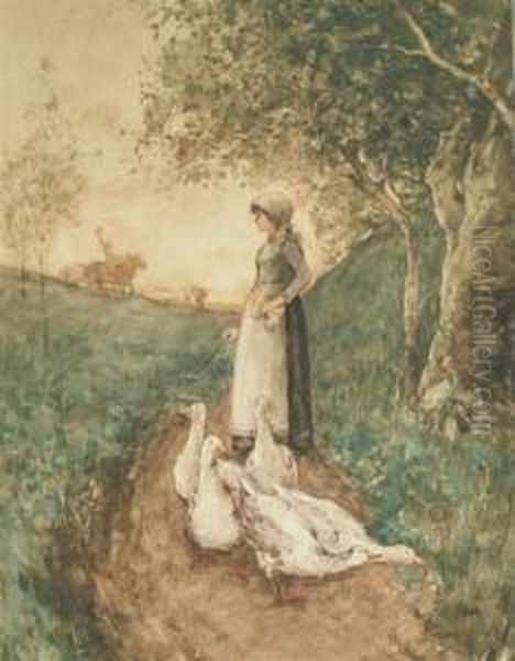 Woman With Ducks - view 1