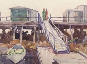 "gloucester Pier", Watercolor