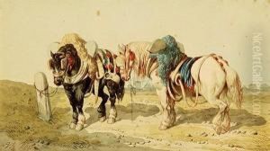 Deux Chevaux De Labour by Theodore Fort
