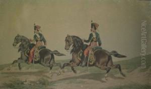 Deux Hussards A Cheval