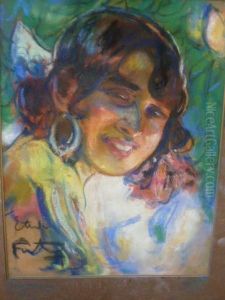 Portrait D'une Gitane. by Louis Fortuney