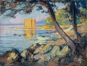 Blick Auf Ein Kastell Am Meer