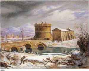A) Viandanti E Cacciatori In Un Pasaggio Invernale B) Veduta Di Ponte Lucano