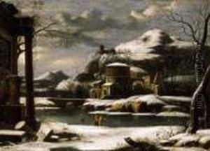 Waterside Landscape In Winter, About 1760