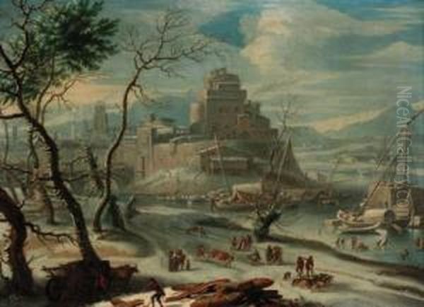 A View Of An Italian Walled Town In Winter, Thought To Beverona - view 1