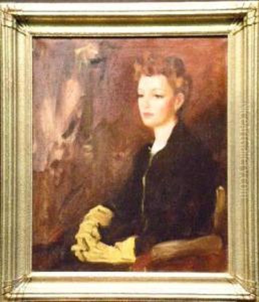 Portrait Of A Woman Wearing Gloves - view 1