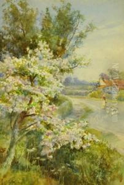 A Girl Herding Geese In A Landscape - view 1