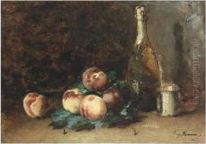 A Still Life With Peaches by Guillaume-Romain Fouace