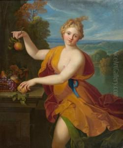 A Young Beauty As Pomona. by Nicolas Fouche