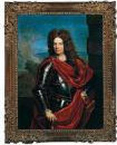 Portrait Of A Man In Armour, 
Threee-quarter Length, Wearing The Badge Of The Royal And Military Order
 Of Saint Louis Of France