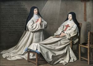 Portrait of Mother Catherine-Agnes Arnauld (1593-1671) and Sister Catherine of St. Suzanne Champaigne (1636-86) the artist's daughter, 1662