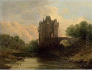 A View Of A Castle by Theodore Fourmois