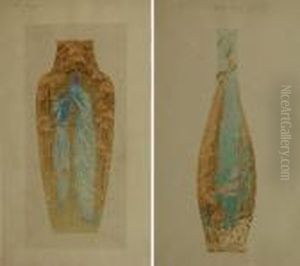 Lot De 2 Etudes De Ceramique De La Manufacture De Sevres by Alexis Fournier