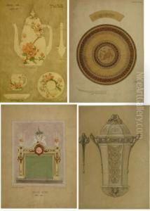 Lot De 10 Etudes De Ceramique De La Manufacture De Sevres by Alexis Fournier